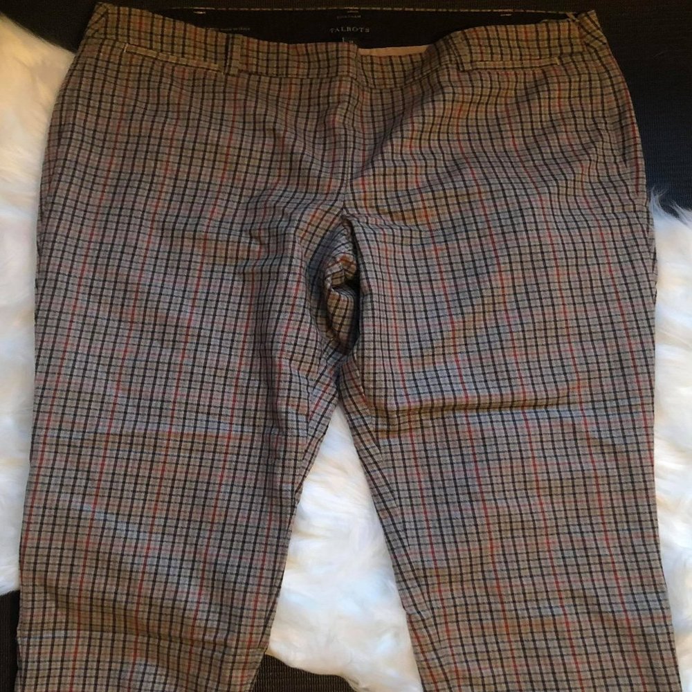 Talbots chatham plaid pants career 99% wool
